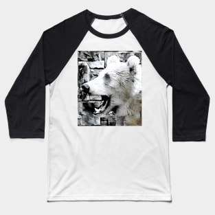 Bear Black and White Spray Paint Wall Baseball T-Shirt